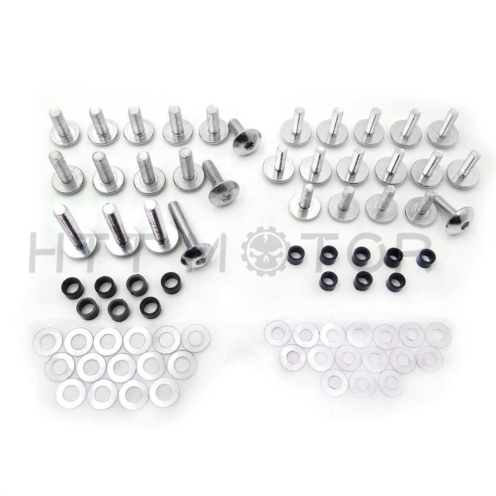 Silver Round Steel Fairing Bolts Kit For SUZUKI 00-03 GSXR750 01-02 GSXR1000