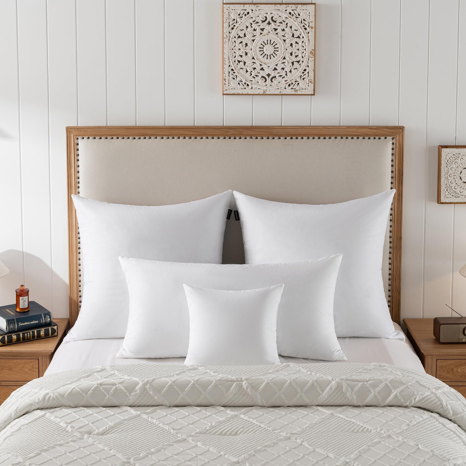 basic home 26x26 Euro Throw Pillow Inserts-Down Feather Pillow Inserts-Cotton