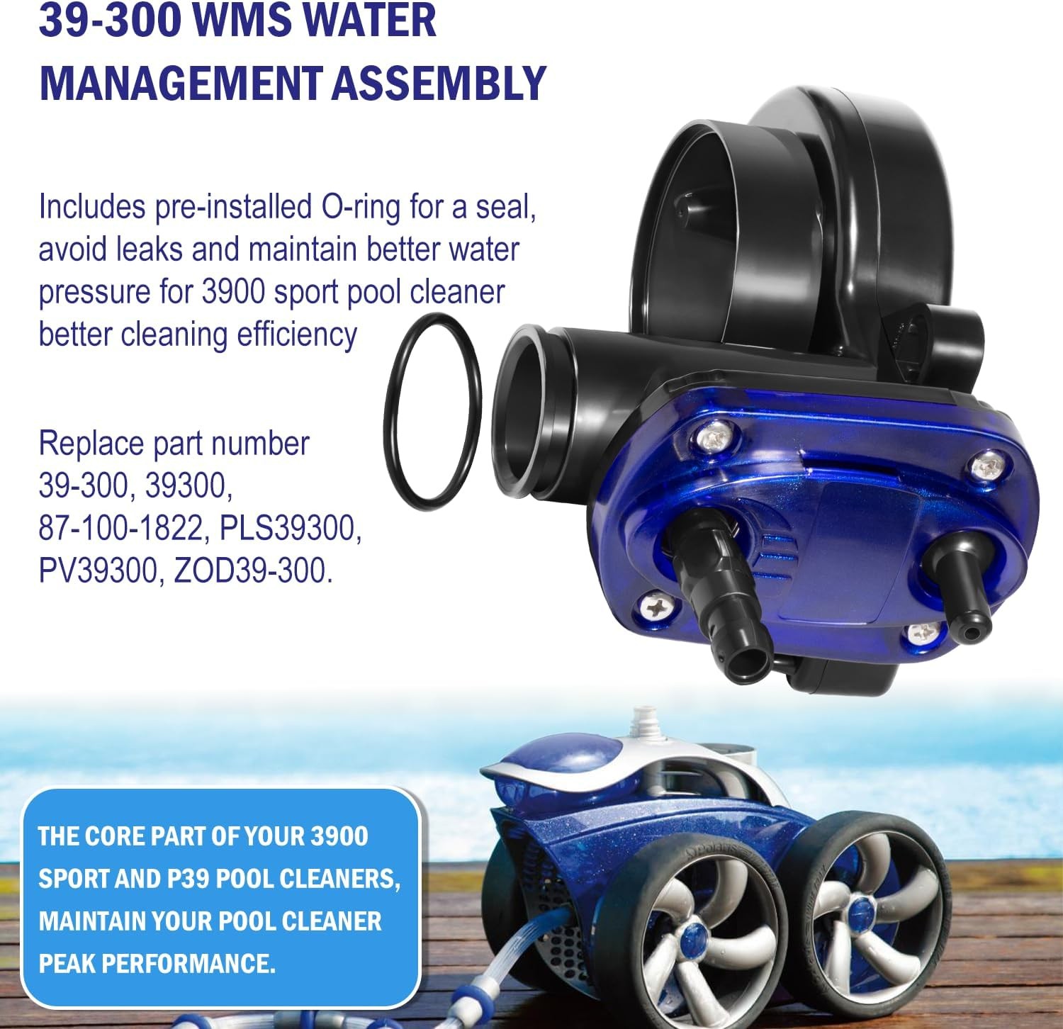 For 39-300 WMS Assembly w/ O-Ring for Zodiac Polaris 3900 Sport Pool Cleaner