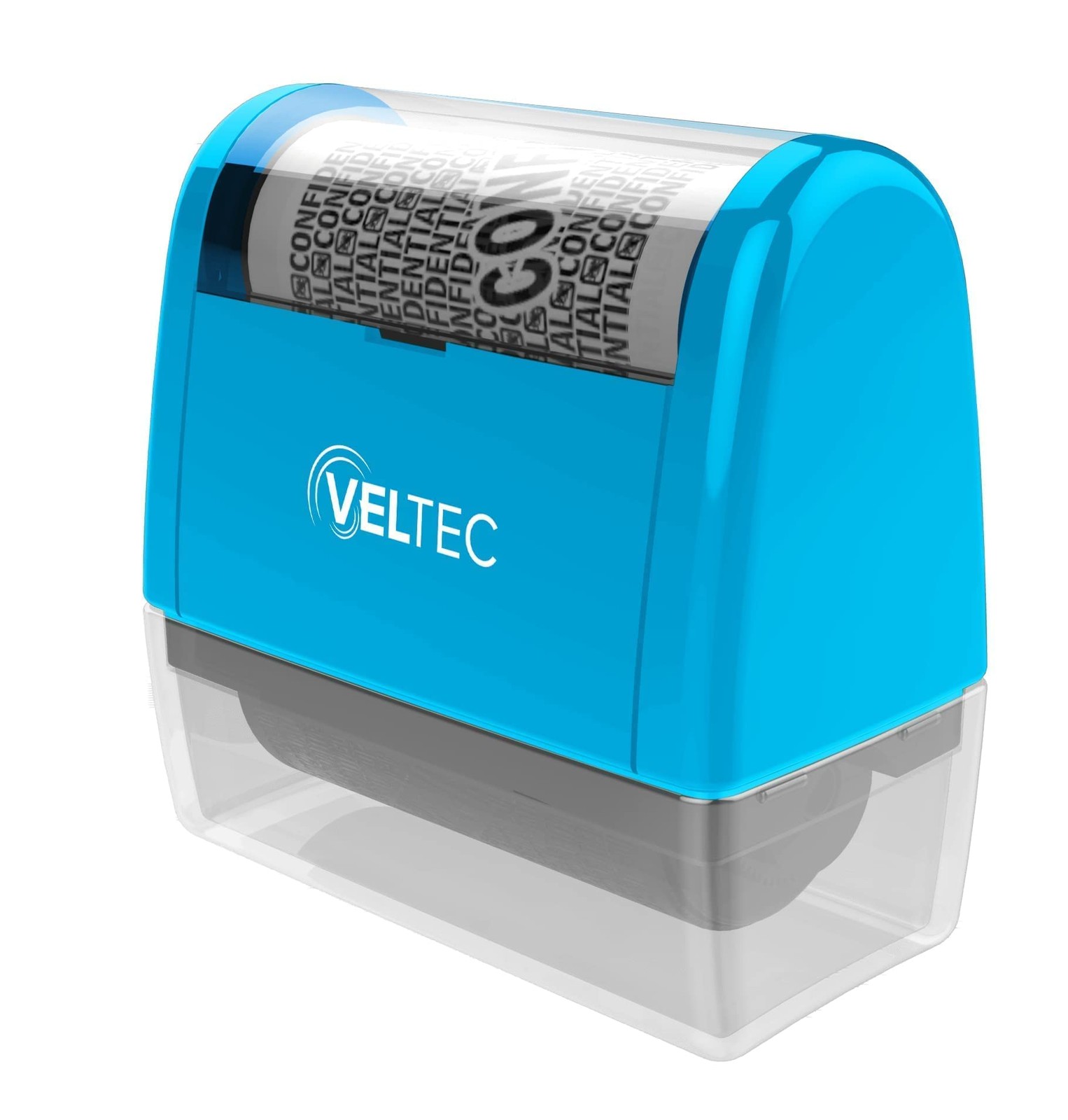 Veltec ID Protector Ink Roller - Identity Theft Stamp+3 Refills, Blue