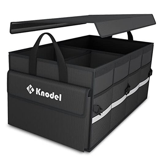 K KNODEL Car Trunk Organizer with Lid - Medium - Black - Collapsible Car - Black