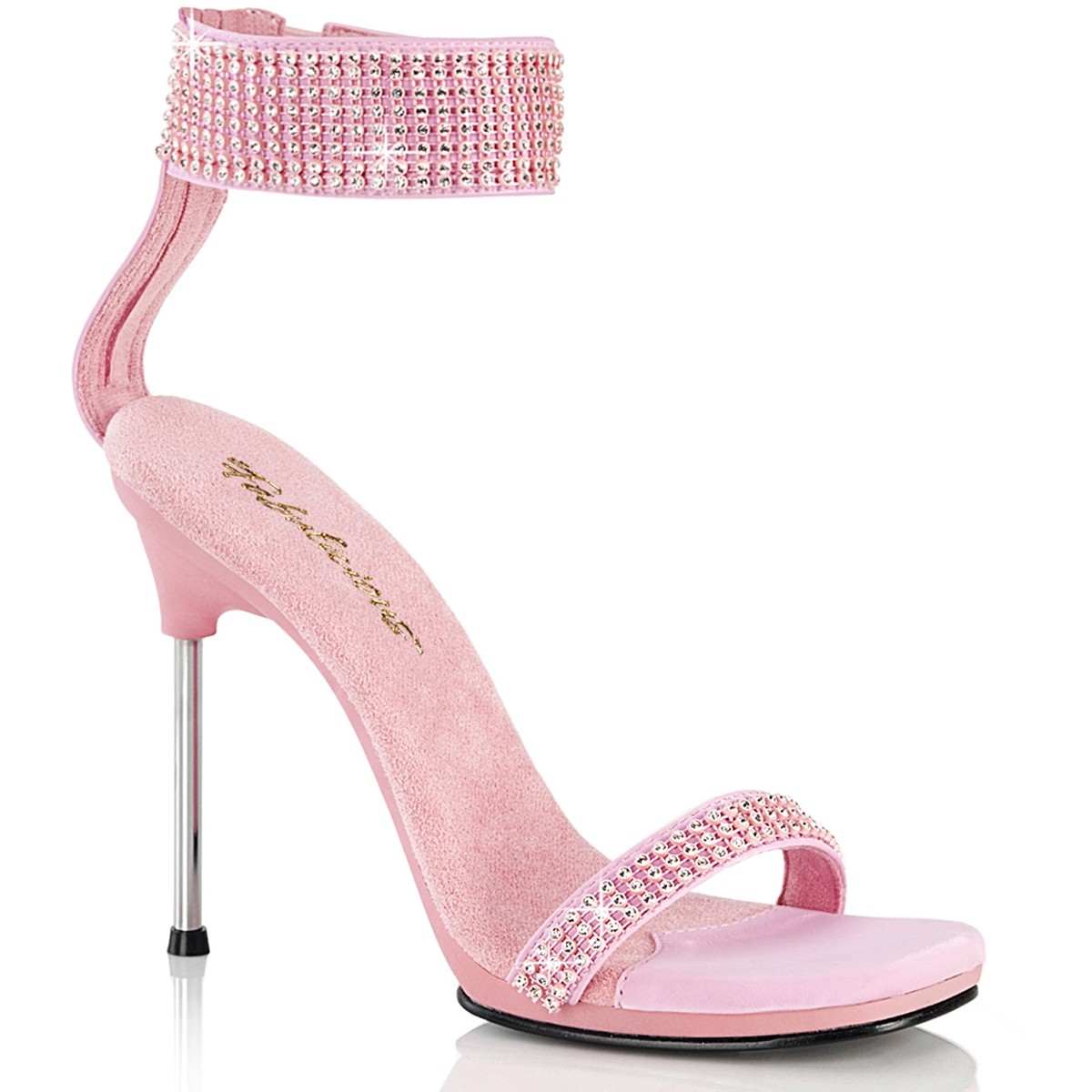 Pleaser Fabulicious 4" Heel Rhinestone Ankle Strap Sandals Adult Women Chic/40