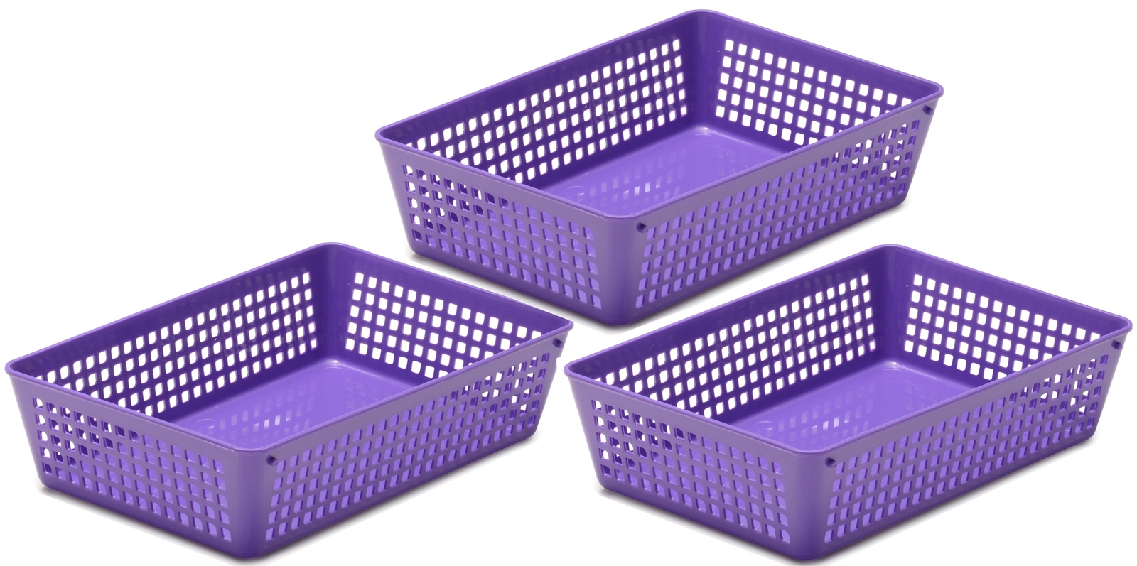 3-Pack Plastic Storage Baskets for Office Drawer, Desk, 32-1182-3