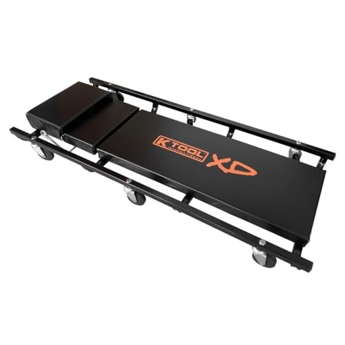 XD74962 40" Metal Creeper with Adjustable Headrest, Fully Padded, Epoxy