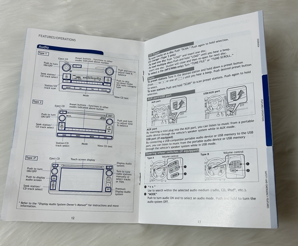 2012 Toyota Corolla Owner's Manual & Quick Reference Guide