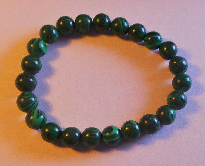 Beaded Green Jade Bracelet - Stretch Fit - Love Fidelity Generosity Abundance
