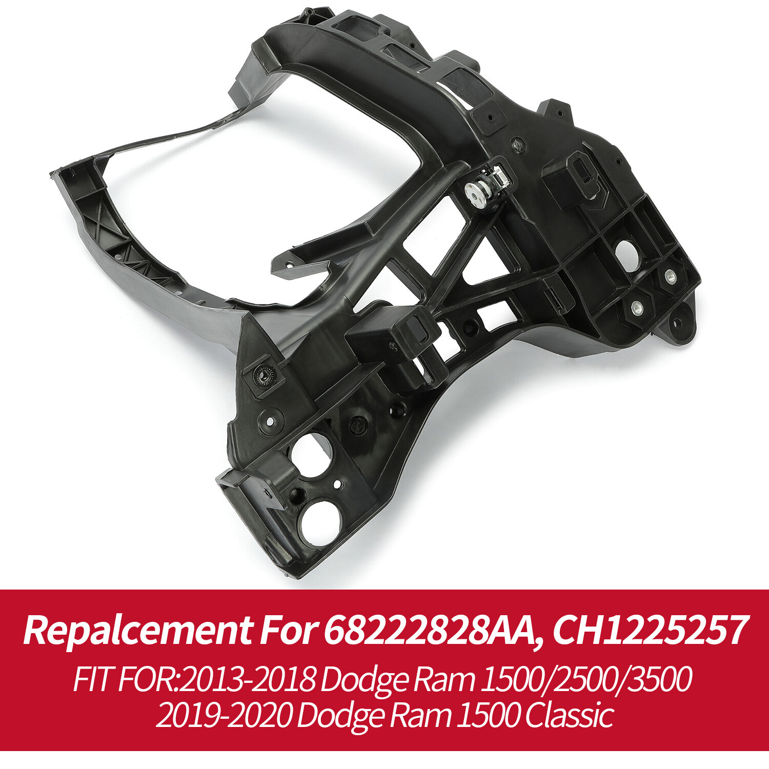 HECASA LH Driver Side Radiator Support Headlight Bracket For Ram 1500 2500 13-18