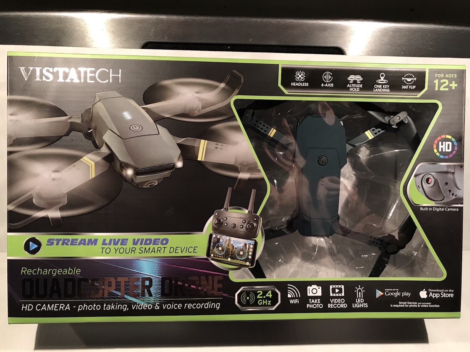 Drone Quadcopter Rechargeable Stream Live Video Vistatech 2.4GHz Brand New