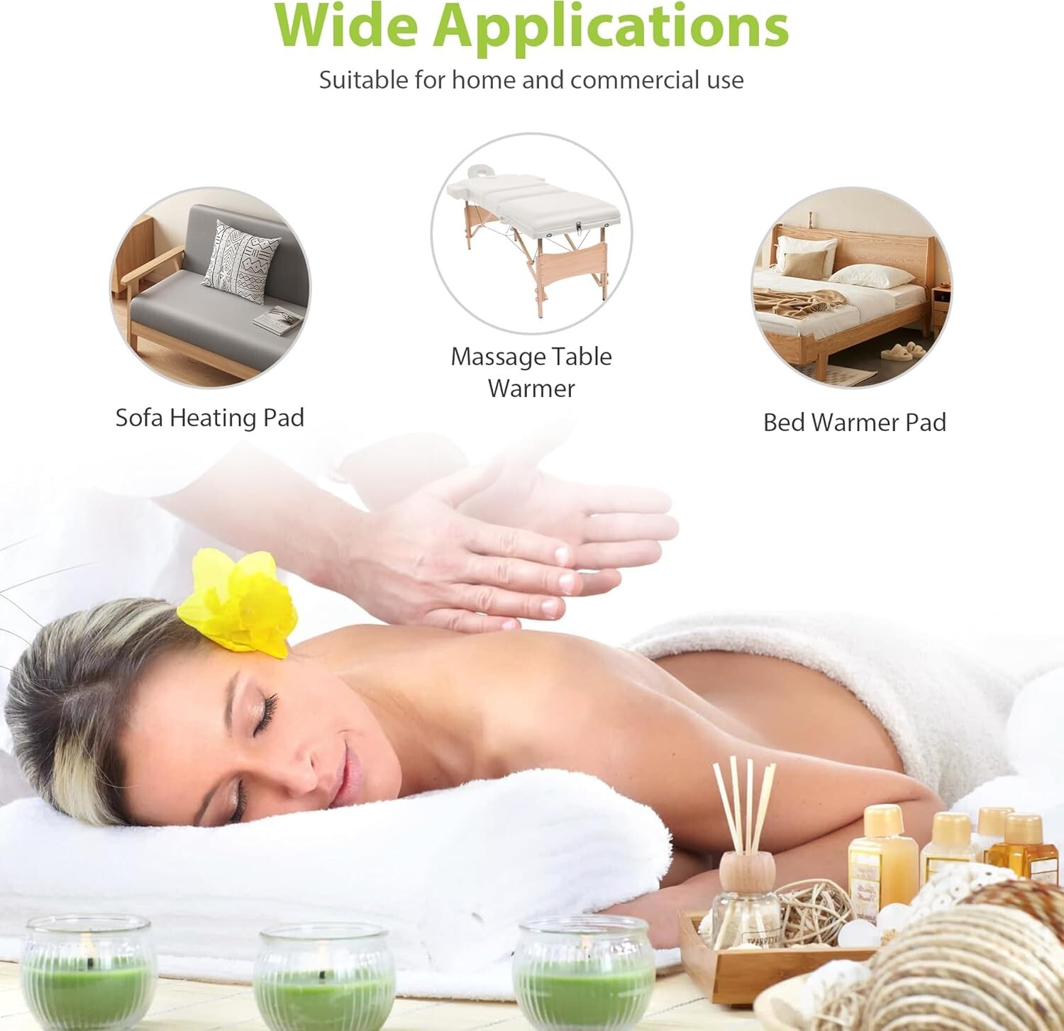 Thickened Fleece Heating Pad for Massage Tables - Digital Timer & Safety Feature