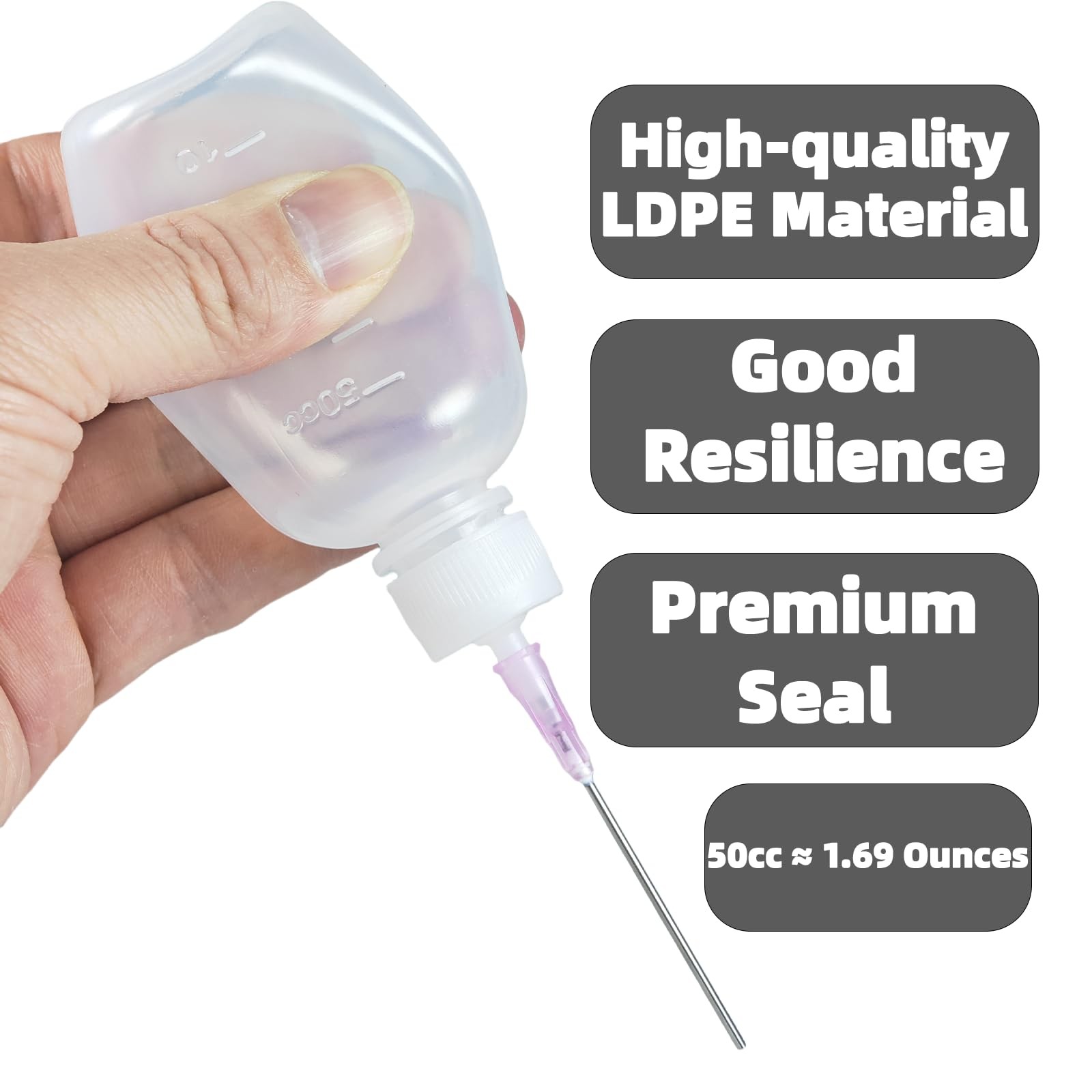6 Pack Needle Tip Squeeze Bottle 50mL,Precision Gun Oil Bottle, Needle Oiler