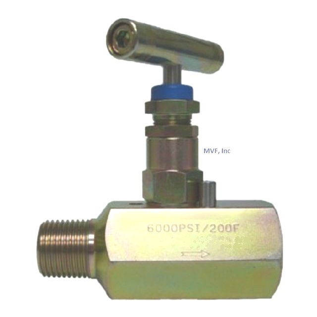 Needle Valve 1/2" MNPT x 1/2" FNPT 6,000 PSI Steel Delrin Seats, NACE 540IN06