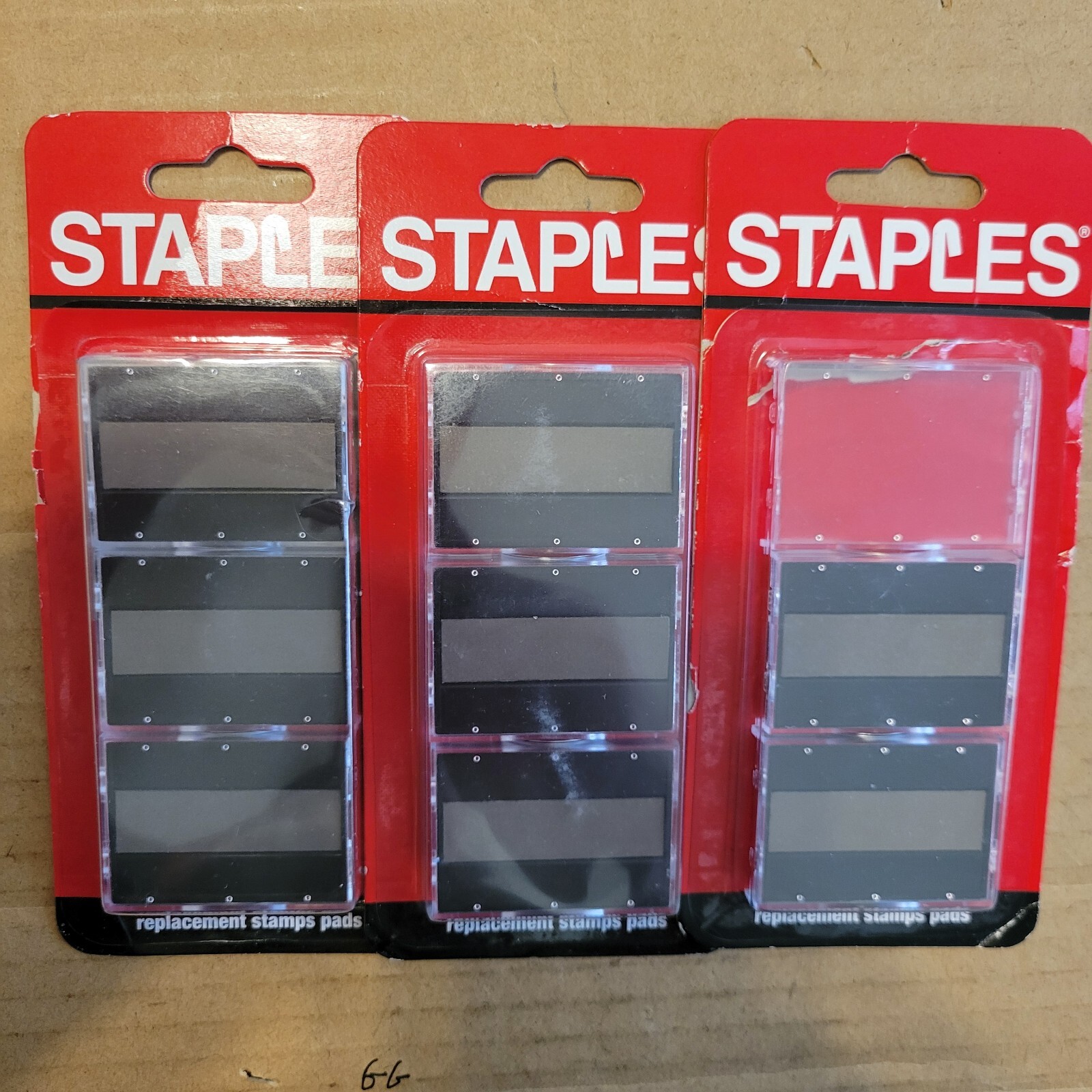 LOT OF 8 Staples Replacement ONE Color Dry Ink Stamp Pads New