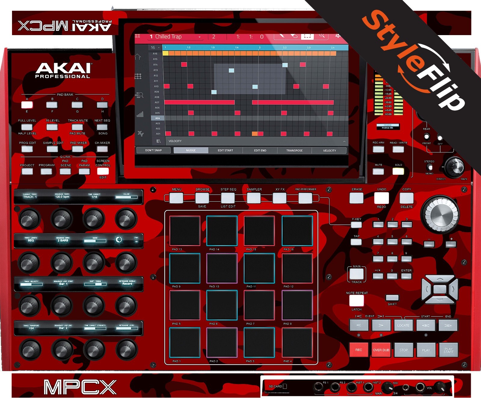 Akai MPC-X Skin | Camo Red | Protective Decal | StyleFlip Skins