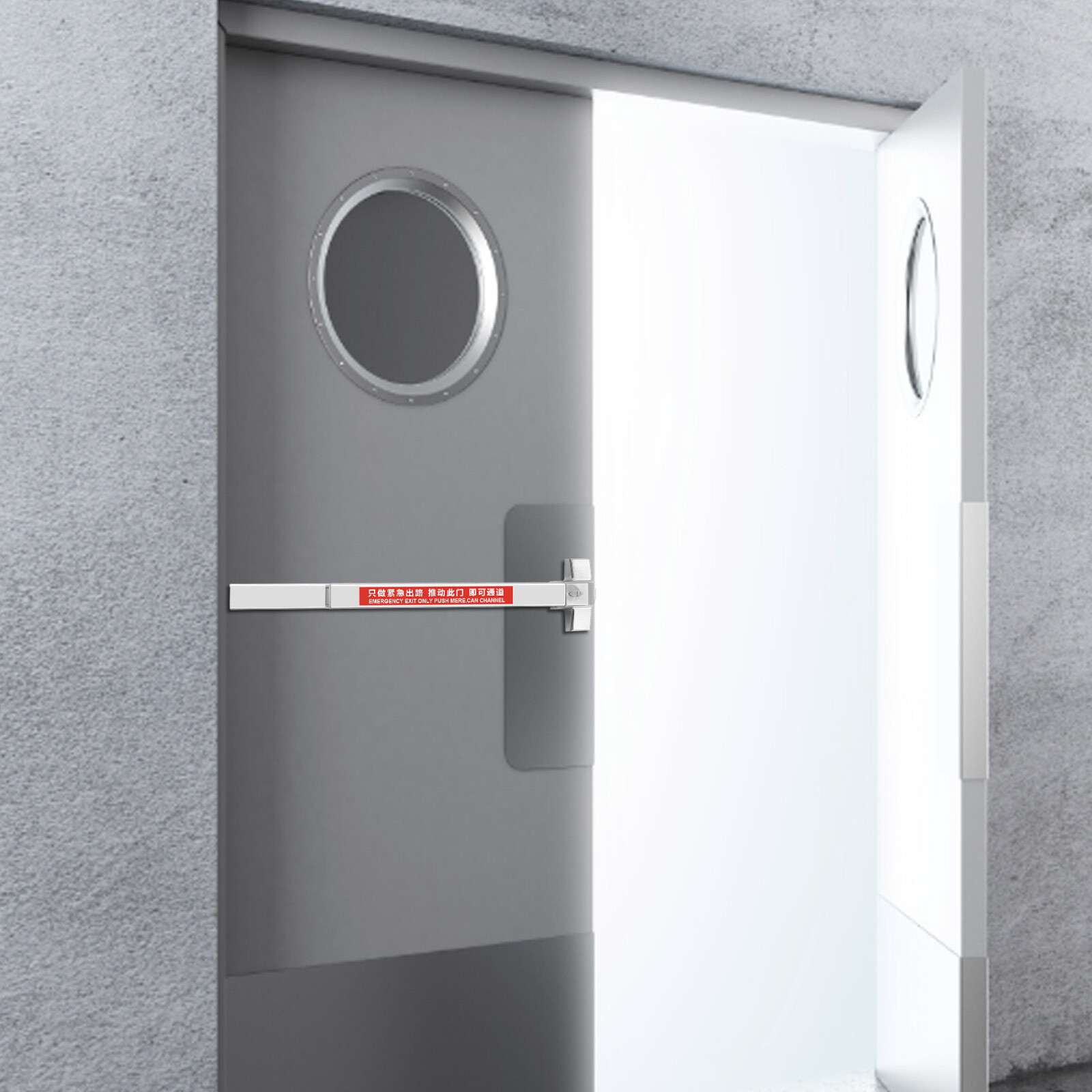 304 Stainless Steel Panic Exit Push Bar Door Lock With Keyed Entry 80cm