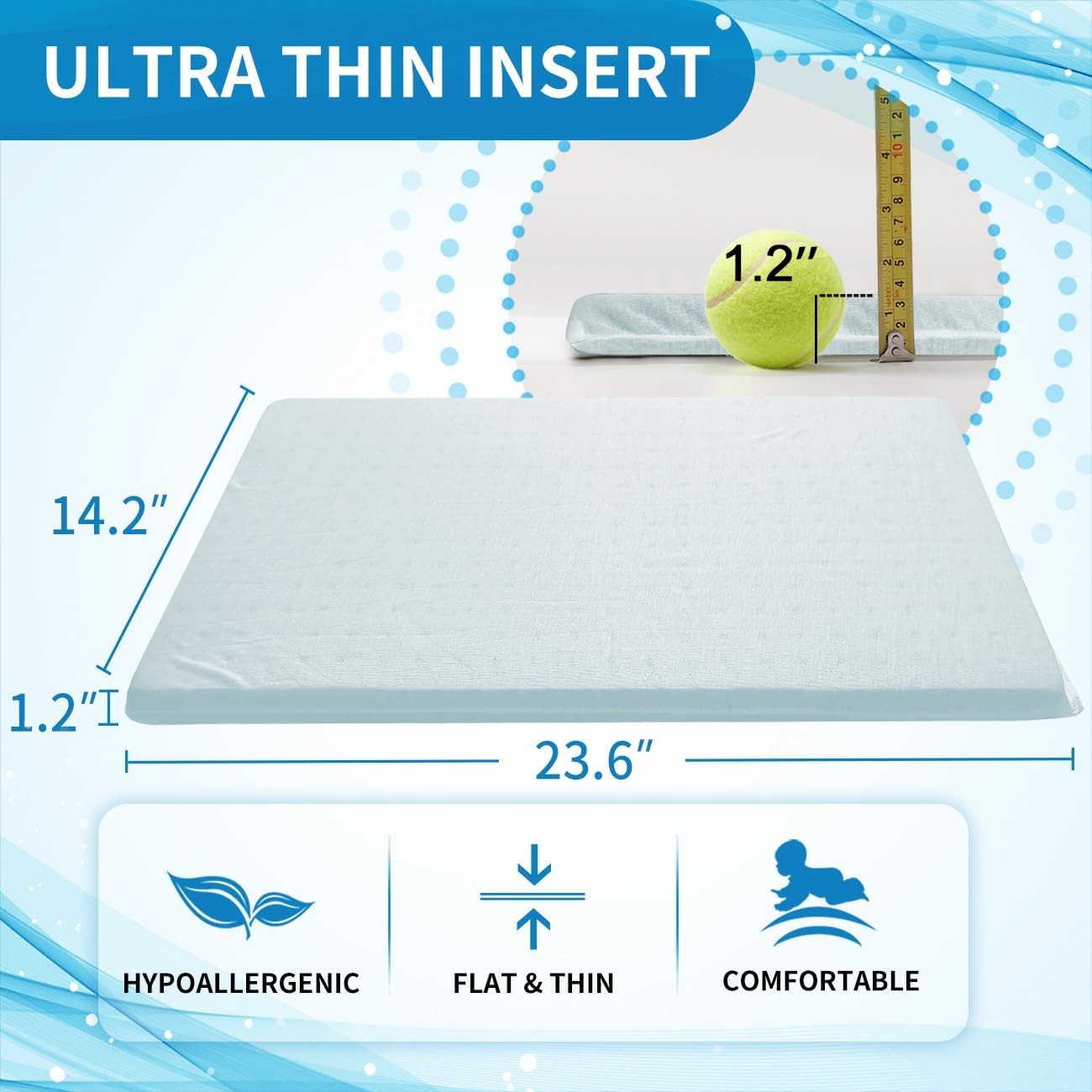 Adjustable Memory Foam Pillow's One Layer - 1 Height 1.2'' Insert