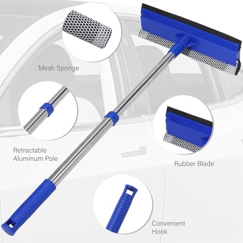 Car Windshield Squeegee wtih 15-23inch Handle, Car Window Cleaning Tool