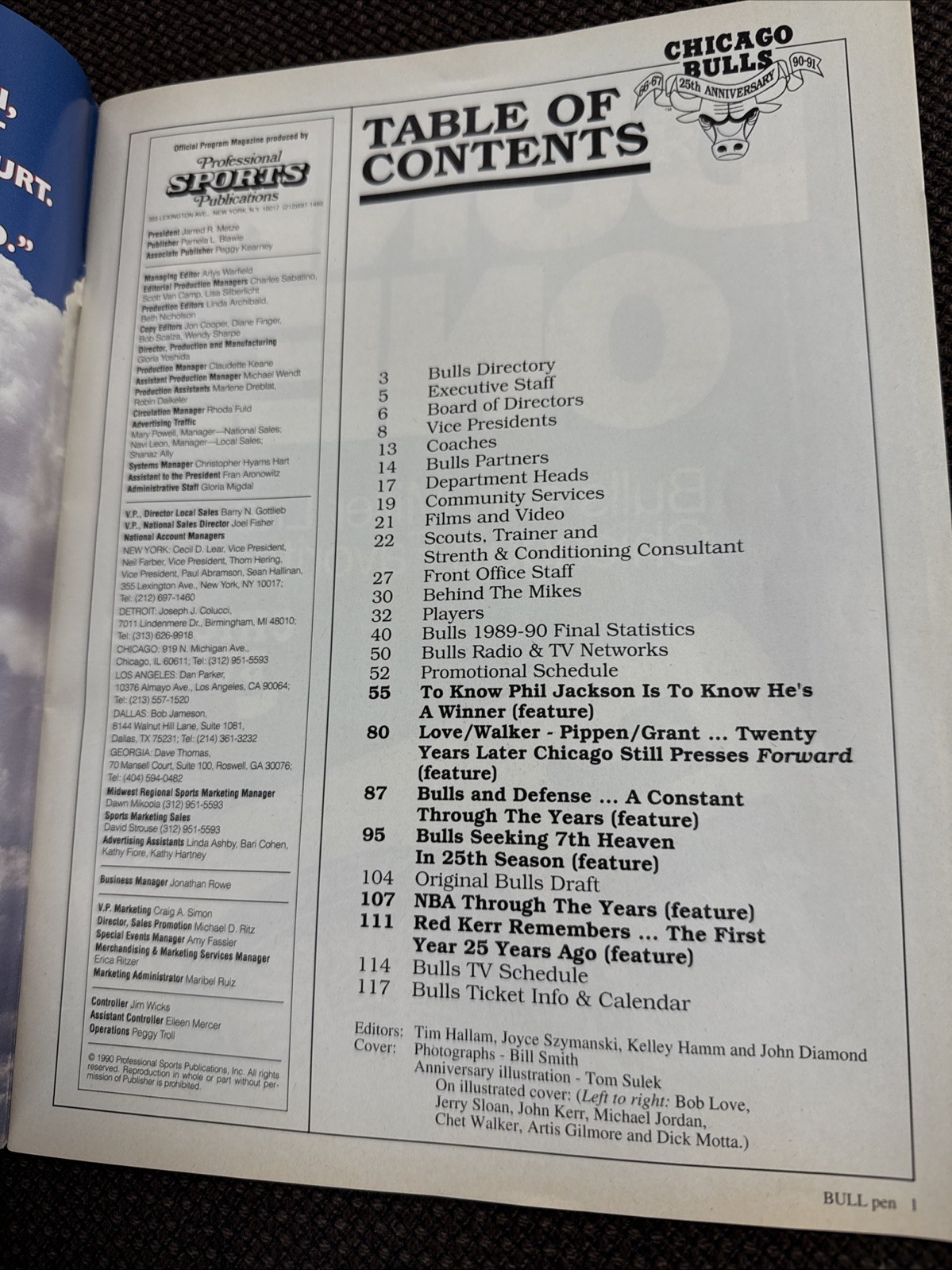 1990-91 Chicago Bulls Game Program Micheal Jordan Missing Insert Pages 61-64