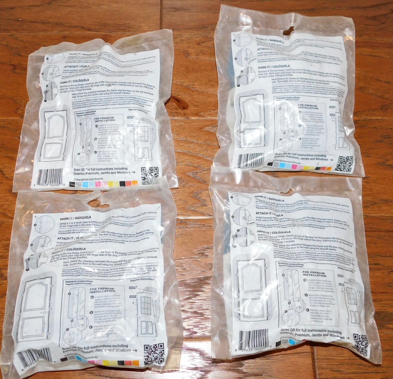 Lot of 4 EZ-HANG Easy Door Window Installation Kit Interior Exterior NEW