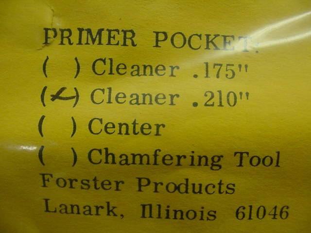 Forster Products- .210" - Primer Pocket Cleaner- New !!