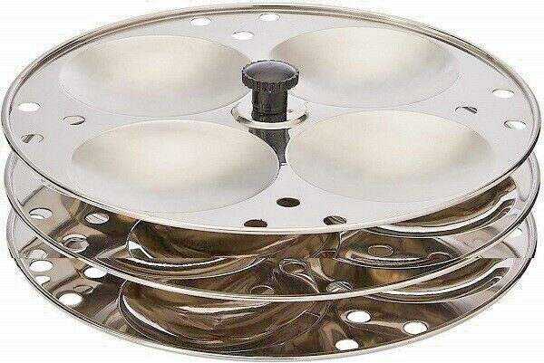 Tabakh 3-Rack Stainless Steel Idli Stand makes 12 idlys