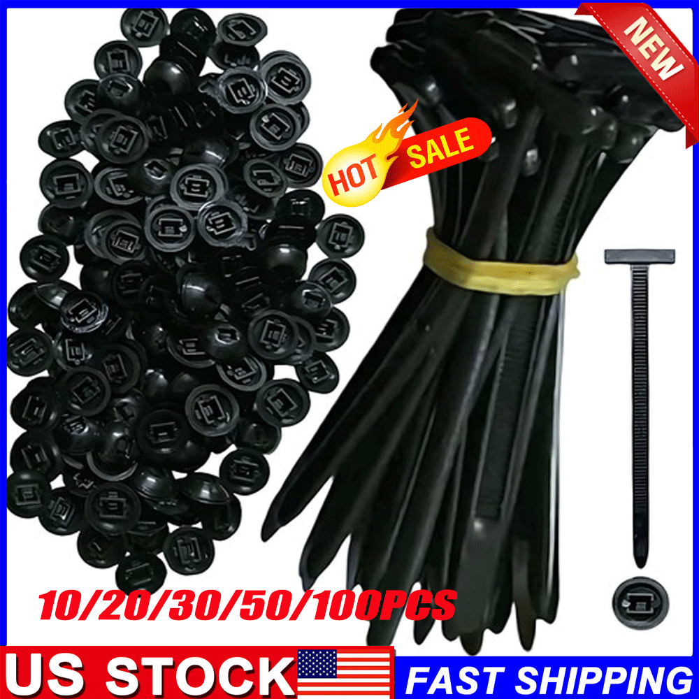 Nylon Universal Cable Tie Buckle Self-Locking Nylon Zip Ties Holder US