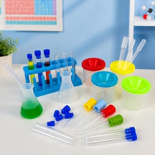 26PCS Science Lab Kit Plastic Lab Science Experiments and Test Tubes Set |