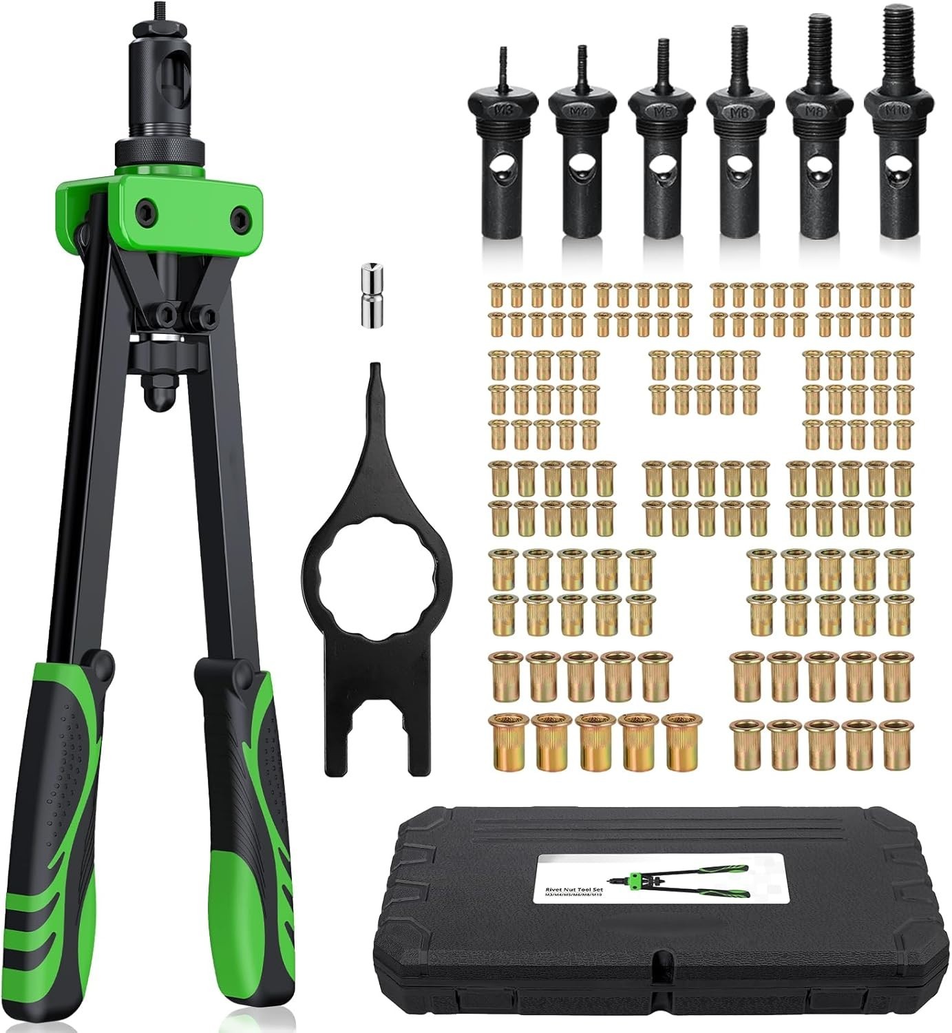 eSynic Heavy Duty Rivet Nut Gun Rivnut Tool 14 Inch Rivnut Tool Kit Pop Rivet
