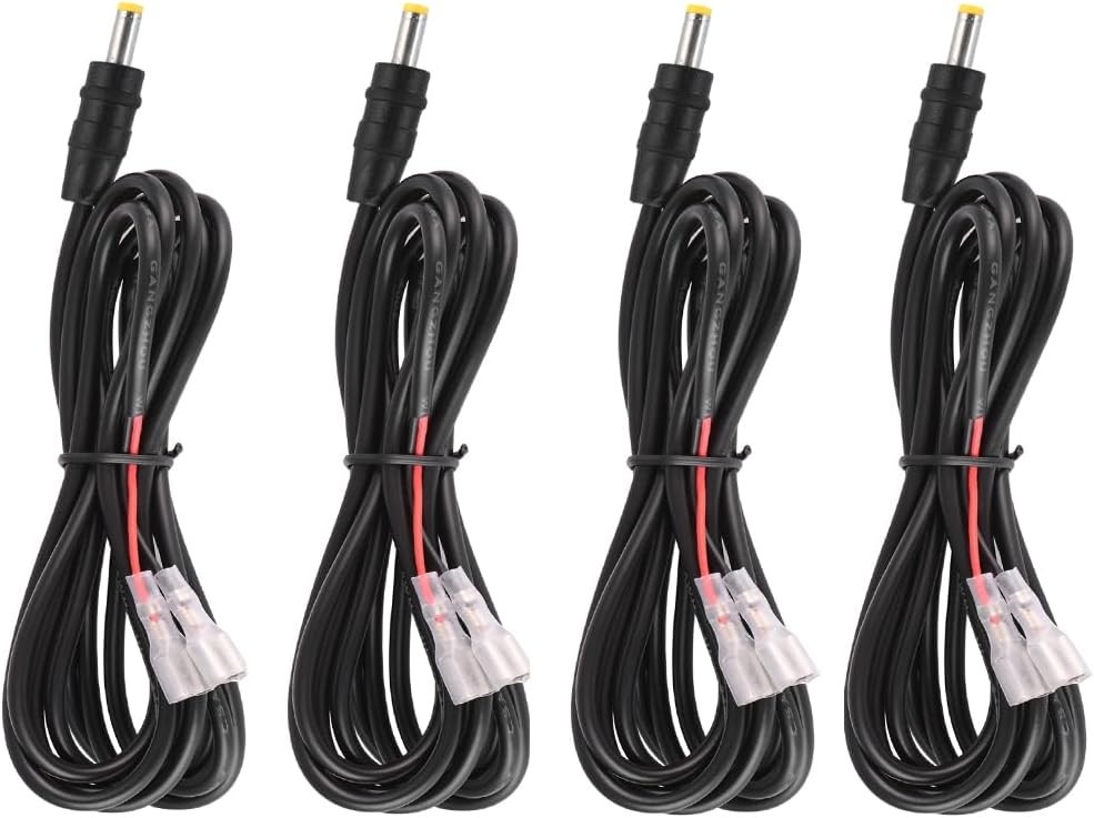 4 Pcs Trail Camera Power Cord, 4.0x1.7mm DC External Cable Black