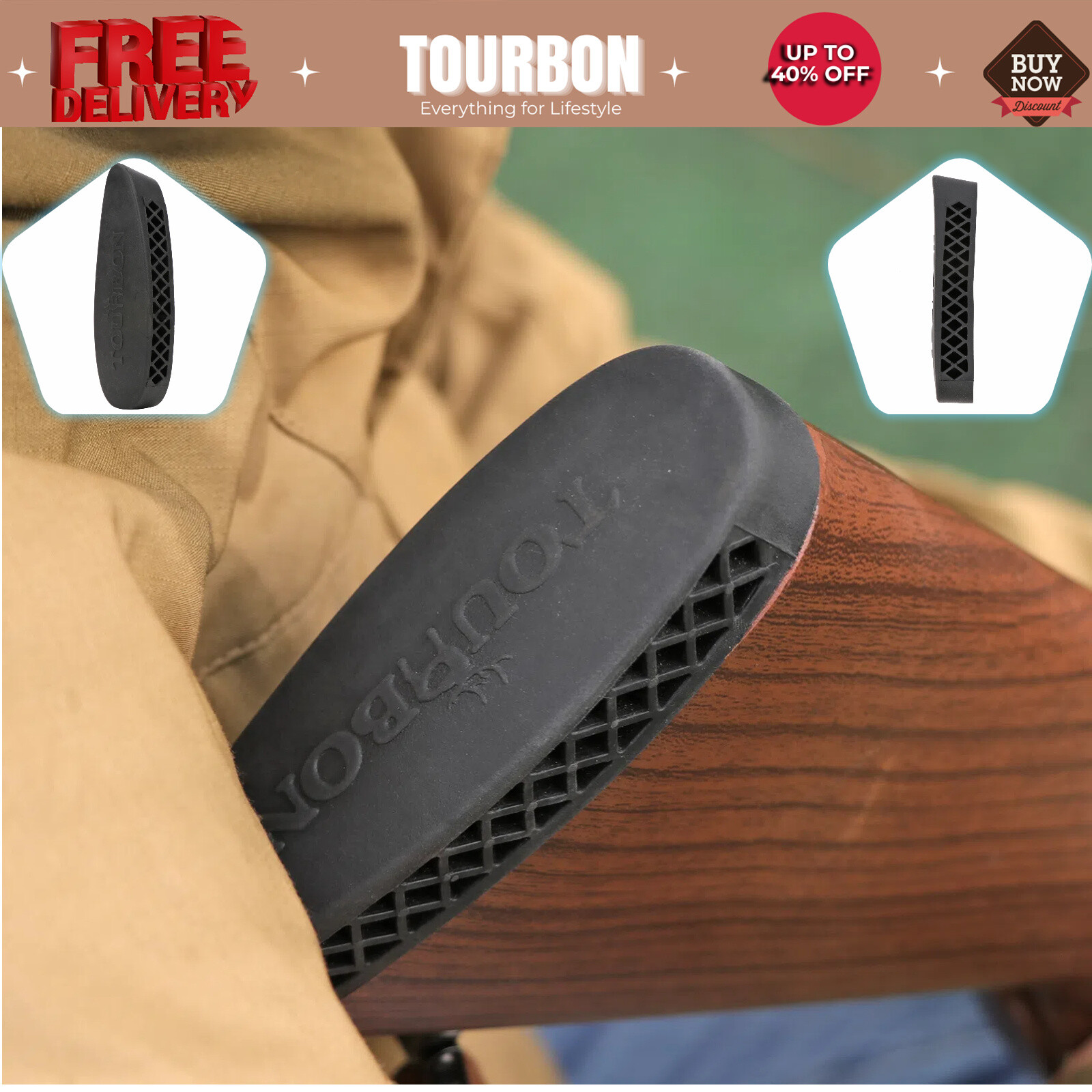 Rifle Recoil Pad Shotgun Butt Stock Rubber Plate for Remington Marlin-TOURBON