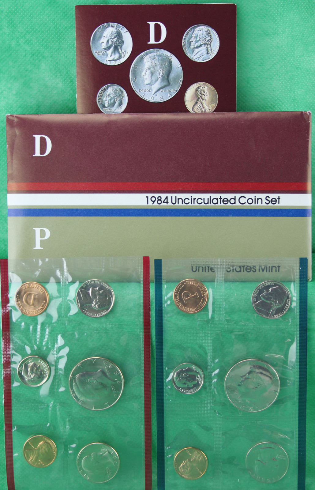 1984 P and D Annual US Mint UNC 10 Coin Set BU Philadelphia and Denver Coins