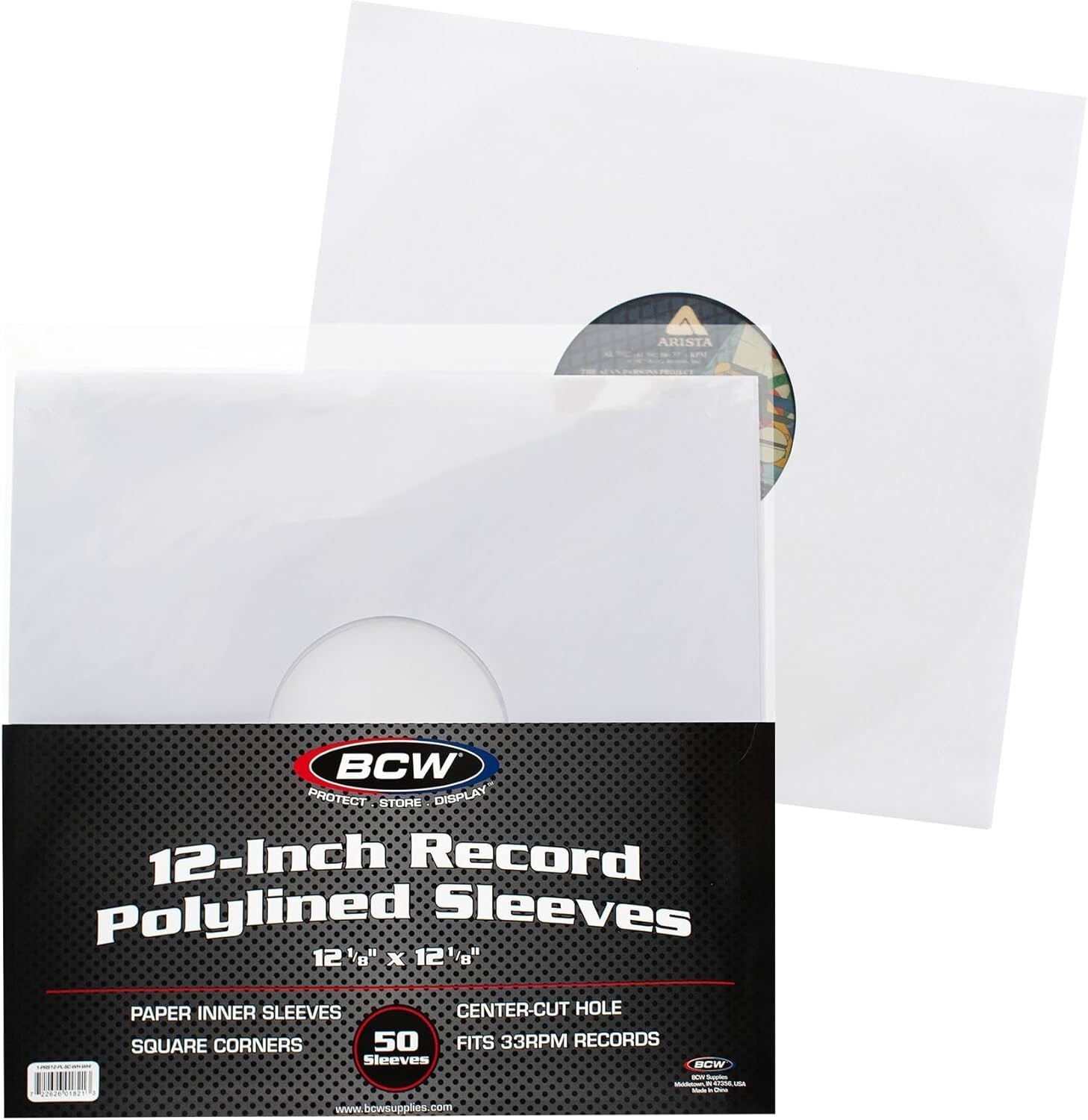 50 BCW Polylined Inner Sleeves – 12" Vinyl Record LP 33 RPM Acid-Free Protection