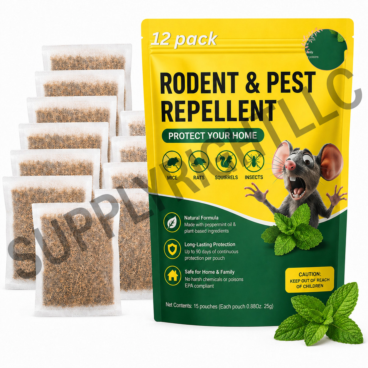 All Natural Peppermint Oil Mouse Repellent Pest control 10 pack Rodent Mice Rat
