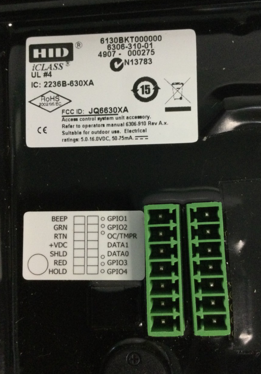 HID iCLASS 6130BKT000000 RK40 KEYPAD READER OPEN BOX