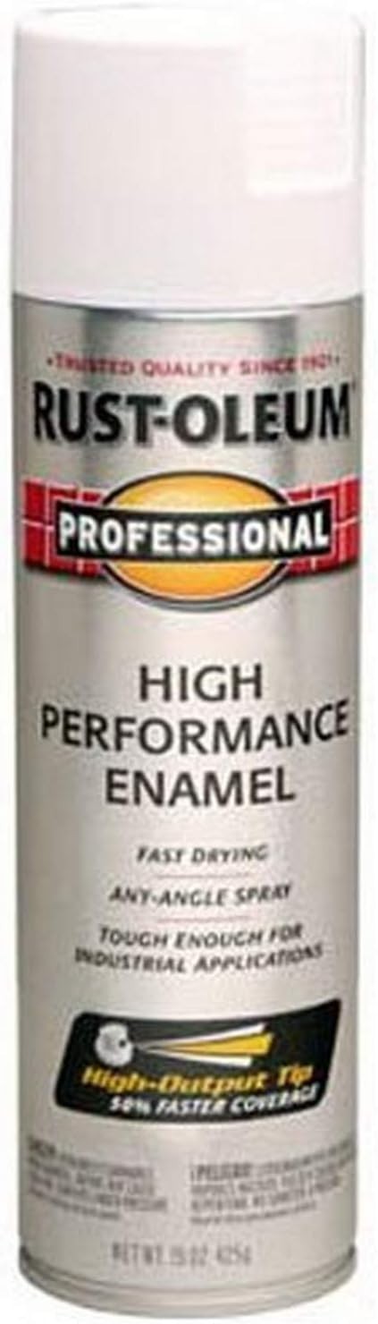 Professional High Performance Enamel Spray Paint Semi-Gloss White 15 oz