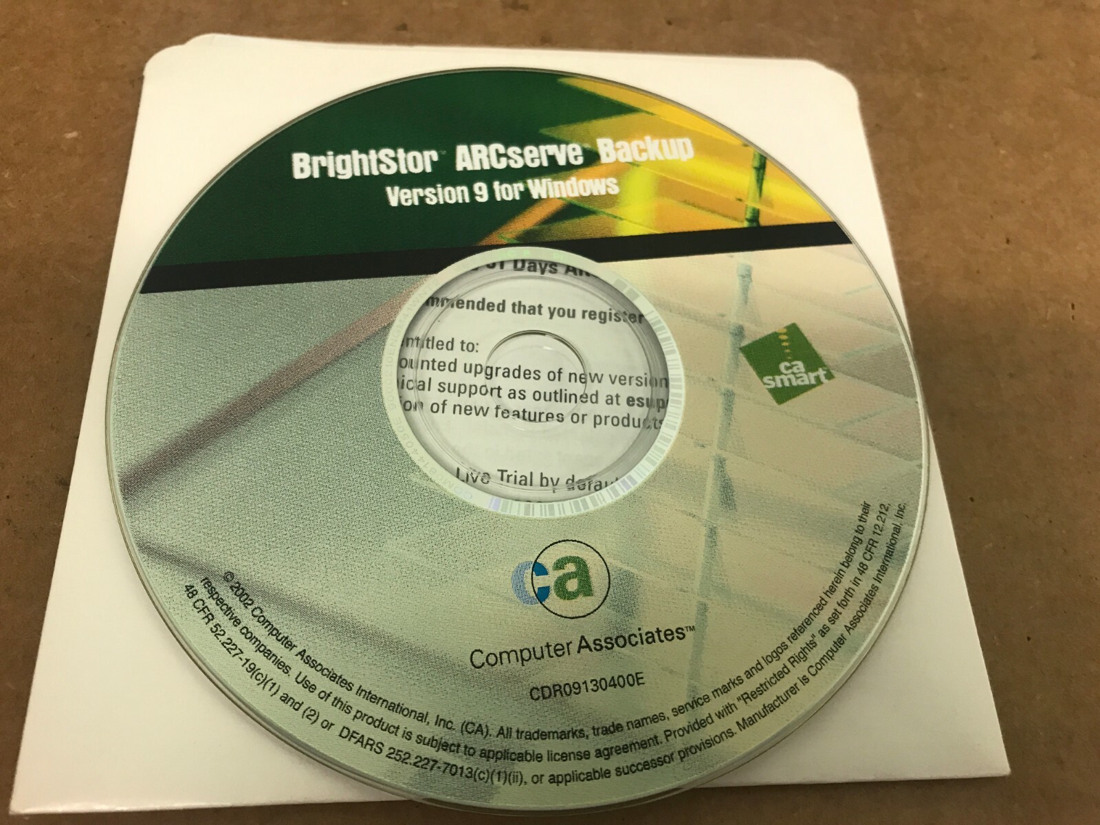 BRIGHTSTOR ARCSERVE BACKUP VERSION 9 FOR WINDOWS UPGRADE WITH KEY