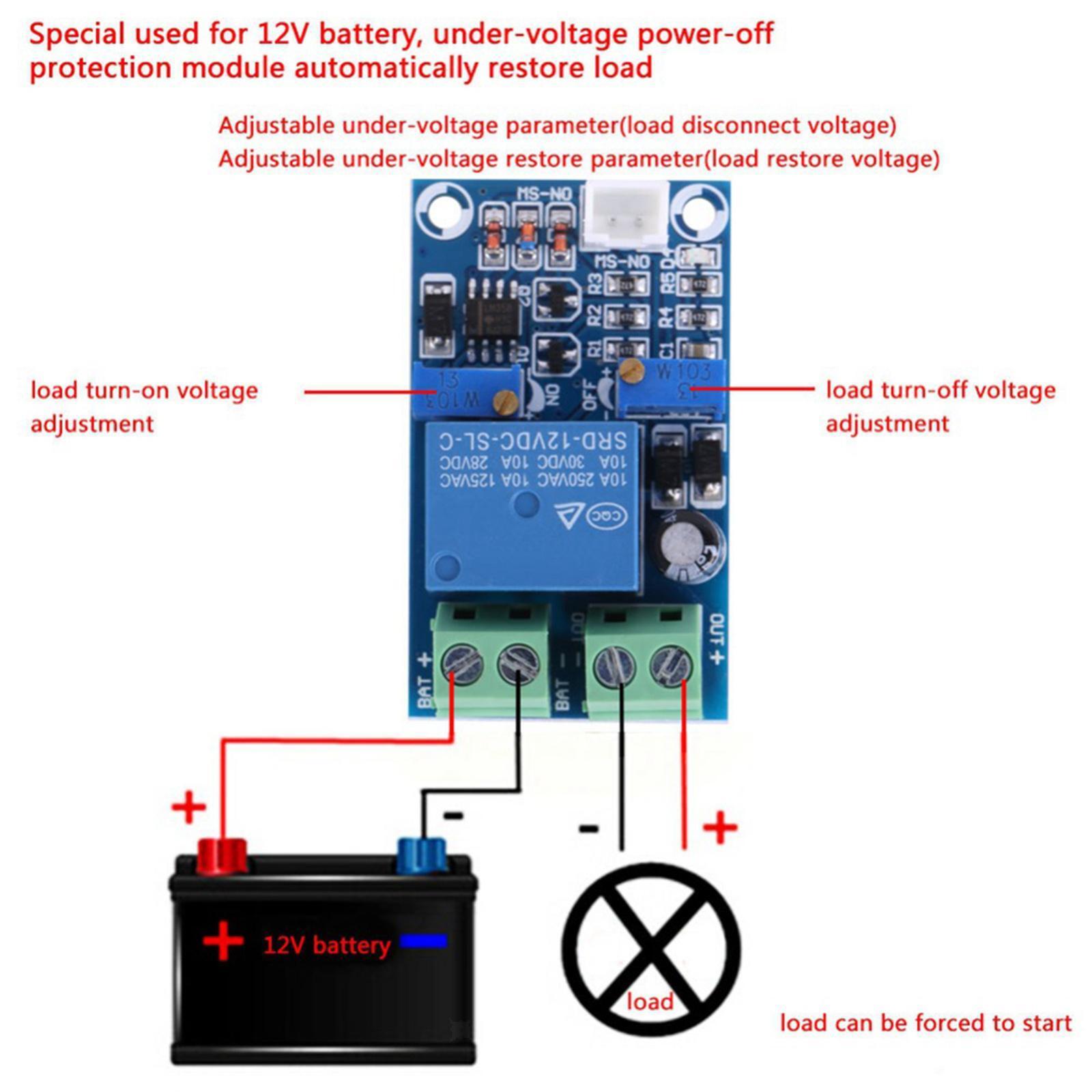 Undervoltage Protection Module 12V Switch On Voltage Module for Relay Module