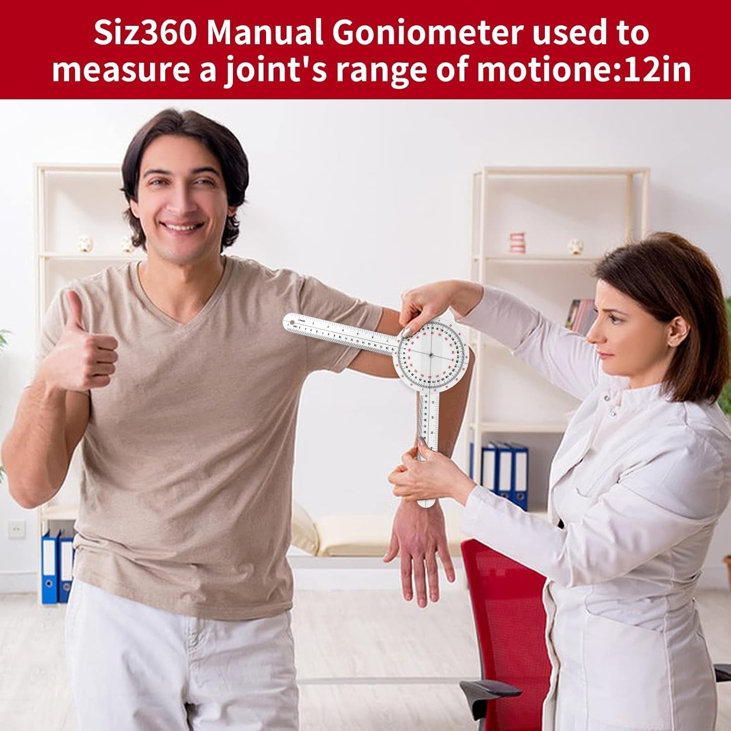Multifunctional Transparent Goniometer - 2-Inch Angle Ruler for Joint Assessment