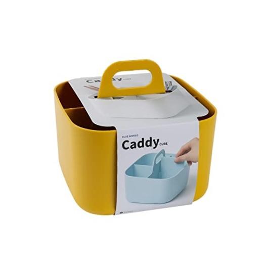 Stackable Organizer Caddy, Yellow, Made in Korea | Portable. Square YELLOW