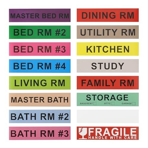 Home Moving Labels for Boxes, 480pcs 4.5"x1" 30 Sheets Removable Strong