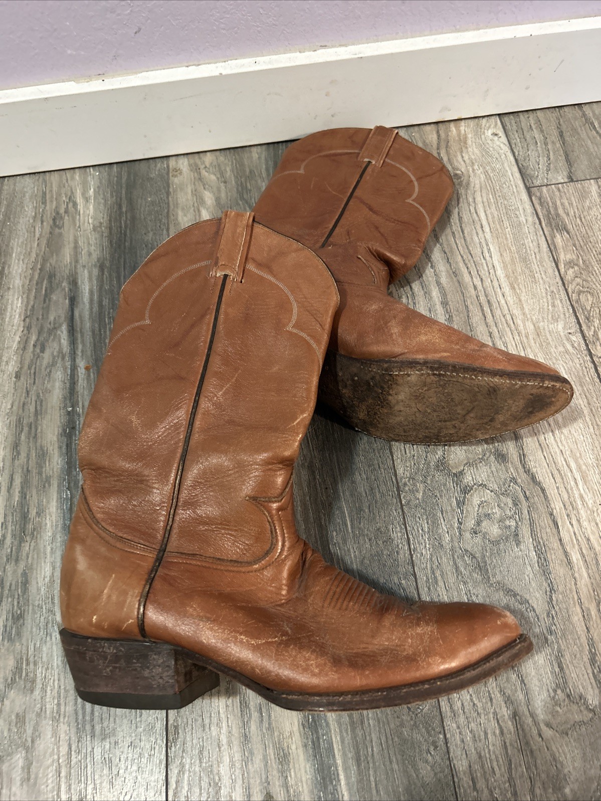 Tony Lama 5084 Cowboy Western Boots Men's Size 11.5 D Brown Leather