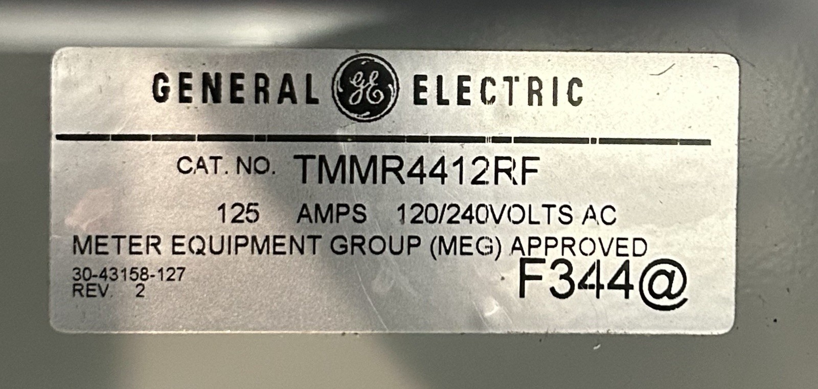 GE/General Electric TMMR4412RF RINGLESS 400 Amp 1Ph-3W 4 SOCKET 240V Panelboard