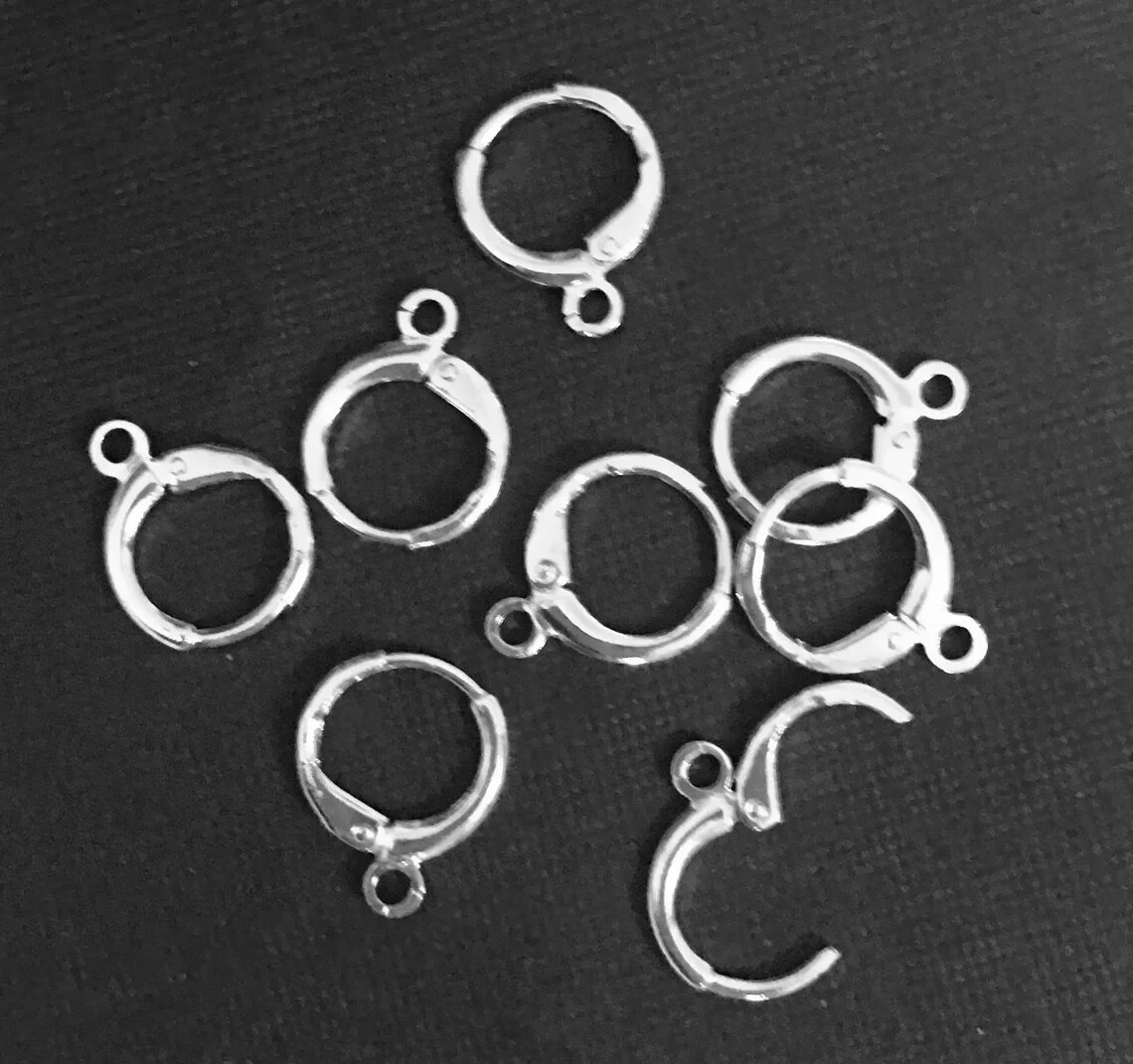 30 pcs Round Leverback EarWire 12mm