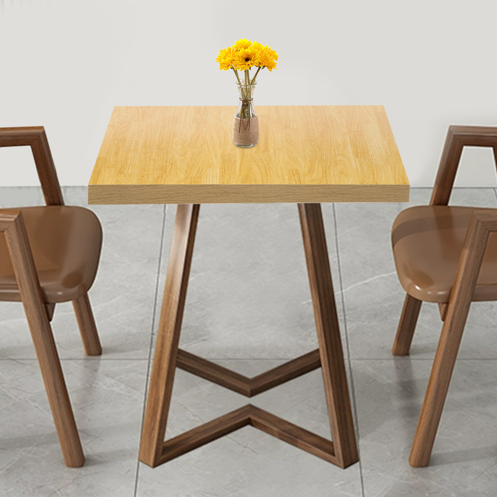 Wood Color Tabletop, Edge-banding Square Countertop, Plywood Countertop