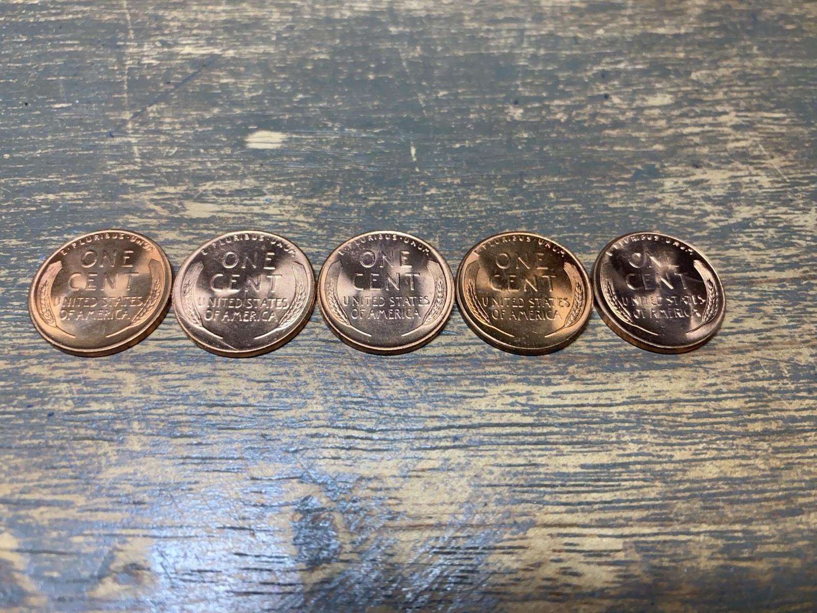 Lincoln Wheat Cent Penny Five Coin Lot 55S 56D 57D 58P 58D AU-BU Free Ship! 🔥