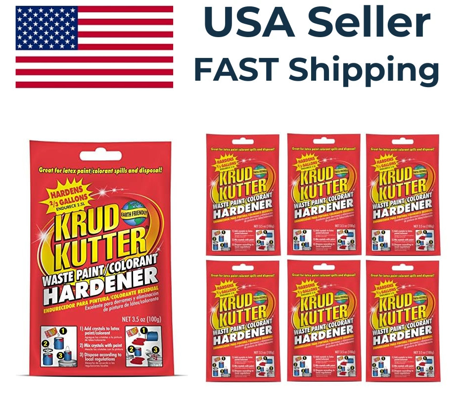7 Pack - Krud Kutter Waste Paint Hardener 3.5 oz Great for Latex Spills