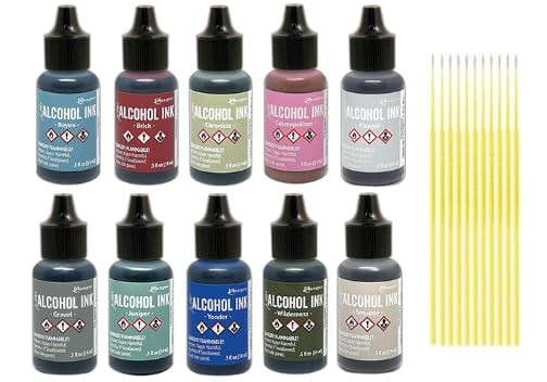 Tim Holtz Ranger Alcohol Inks Released 2024, Gravel, Flannel, Chronicle, Brick,