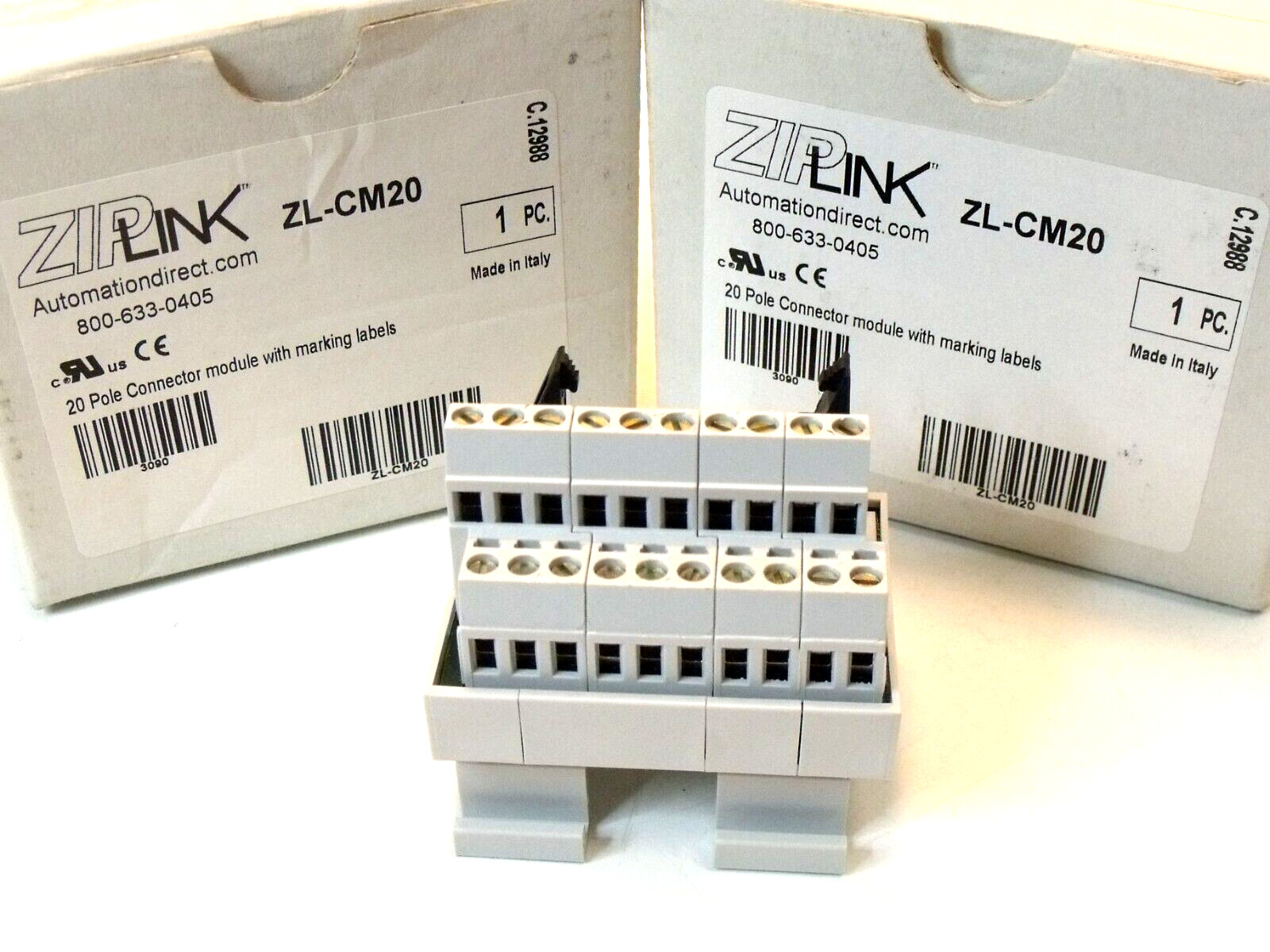 (2) NIB Zip Link / Automation Direct ZL-CM20 20 Pole Connector Modules