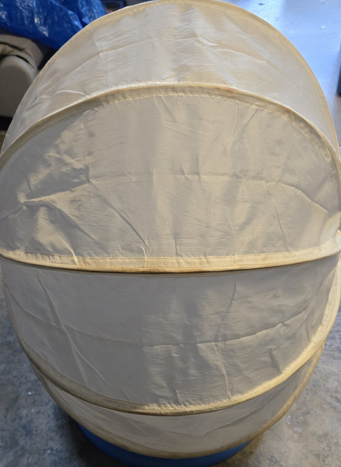 IKEA Ps Lömsk Swivel Blue Chair Childs Pod Egg Chair White Canopy Kids