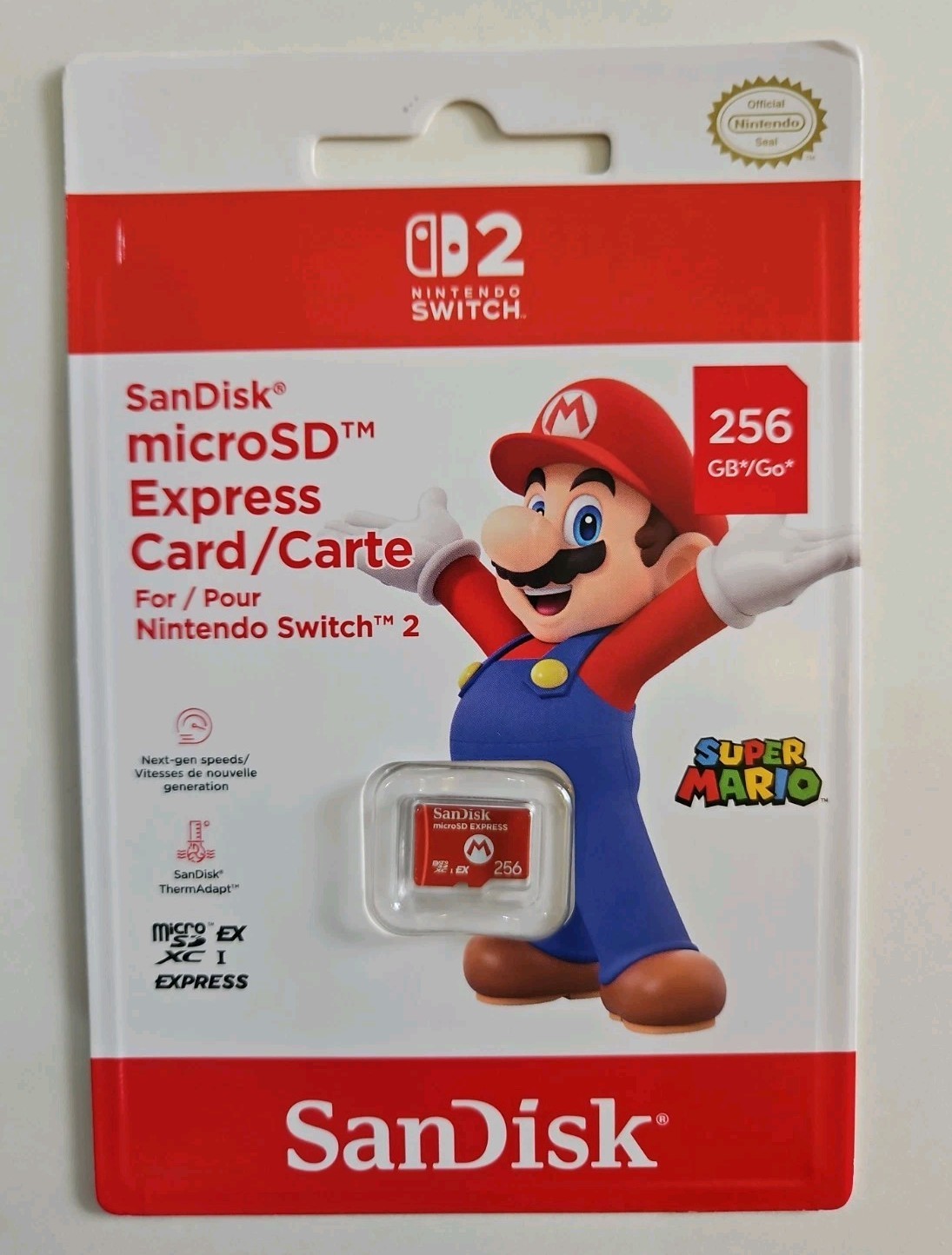 New Sealed SanDisk microSD Express Card 256GB for Nintendo Switch 2