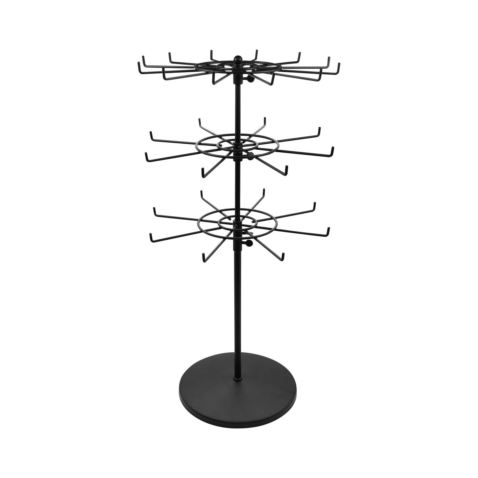 Heavy Duty Adjustable Countertop Spinner Display Stand Black 3-Tier